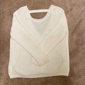 Thrifted Cream open back sweater